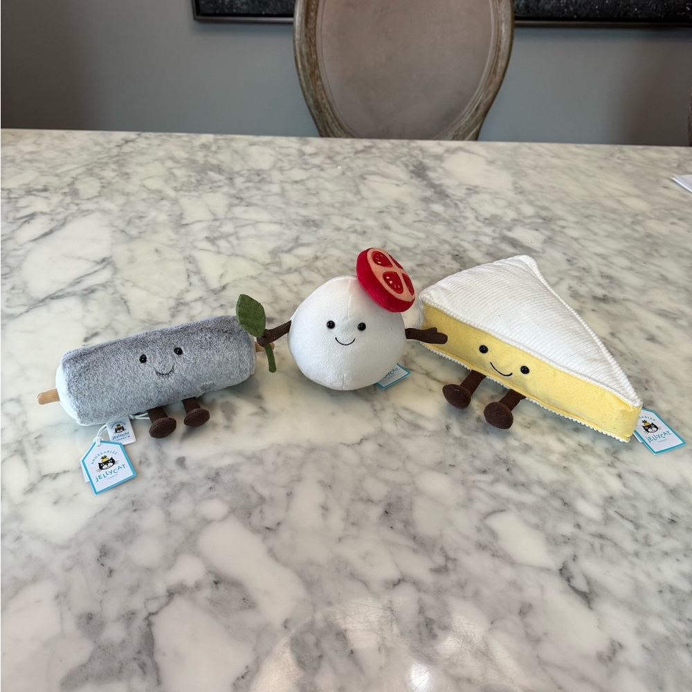 Jellycat Goat cheese, mozzarella , and Yellow Brie Trio